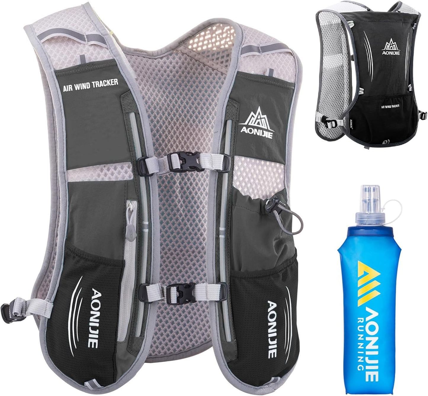 Azarxis Running Water Bottles Flask BPA Free Leakproof Hydration Vest Packs Waist Belt Replacement for Triathlon Marathon Hiking Cycling Climbing Runner