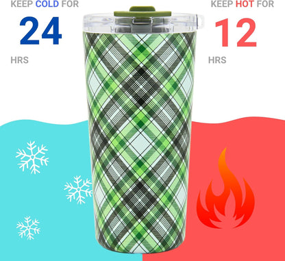 Drinco - 20 oz Stainless Steel Tumbler | Double Walled Vacuum Insulated Mug With Lid, 2 Straws, For Hot & Cold Drinks (20oz Dragonfly)