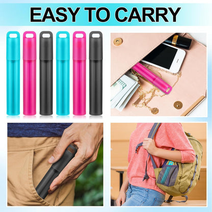 Gejoy 6 Pack Metal Reusable Straw Travel with Case Collapsible Foldable Portable Retractable Drinking Straw Stainless Steel Silicone Tip and Cleaning Brush Long for Cruise Ship Gift