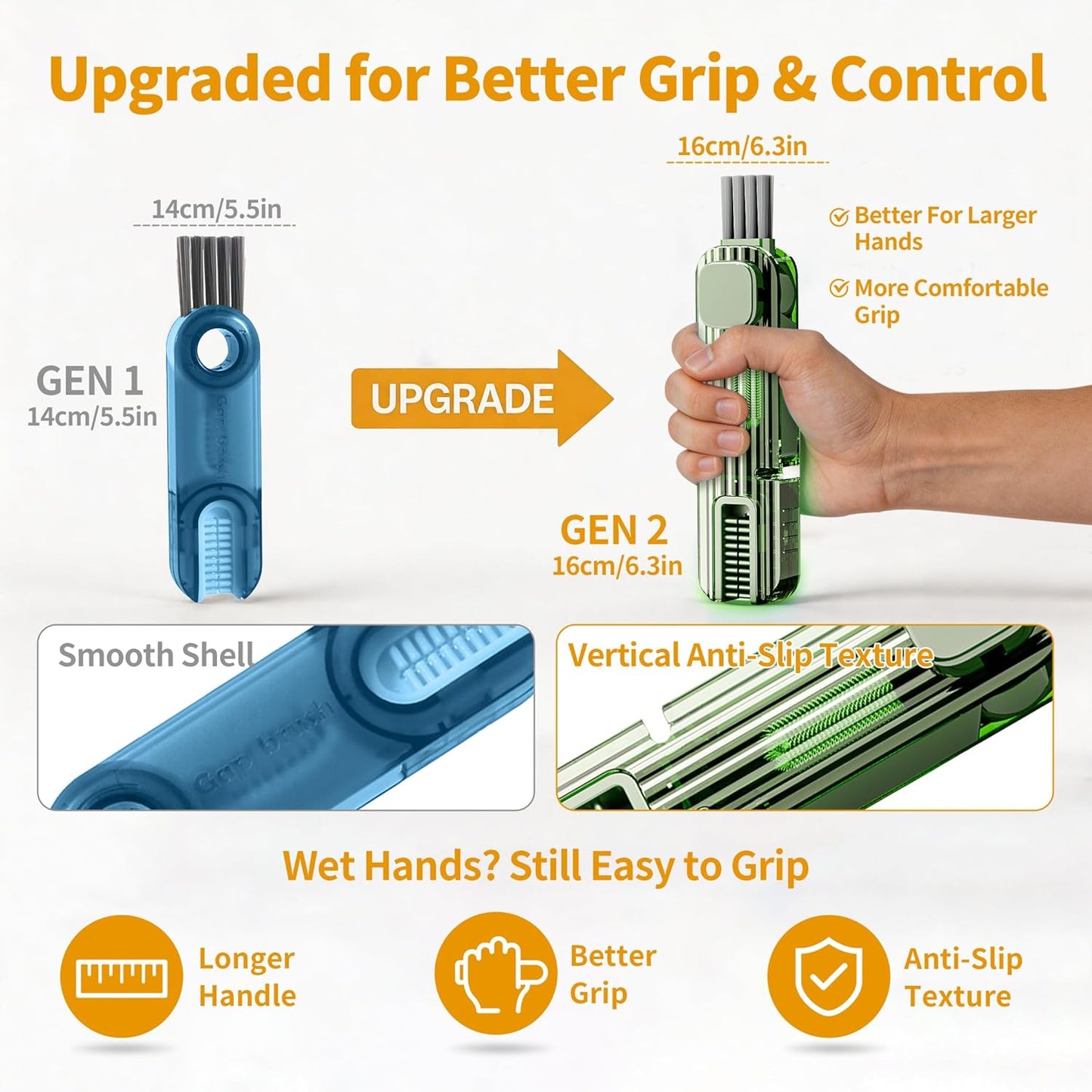 3 in 1 Cup Lid Gap Cleaning Brush Set, Multifunctional Insulation Bottle Cleaning Tools, Mutipurpose Tiny Silicone Cup Holder Cleaner, Home Kitchen Cleaning Tools