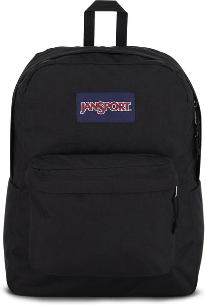 JanSport SuperBreak One Backpacks - Durable, Lightweight Bookbag with 1 Main Compartment, Front Utility Pocket with Built-in Organizer - Premium Backpack, Black - Colors A