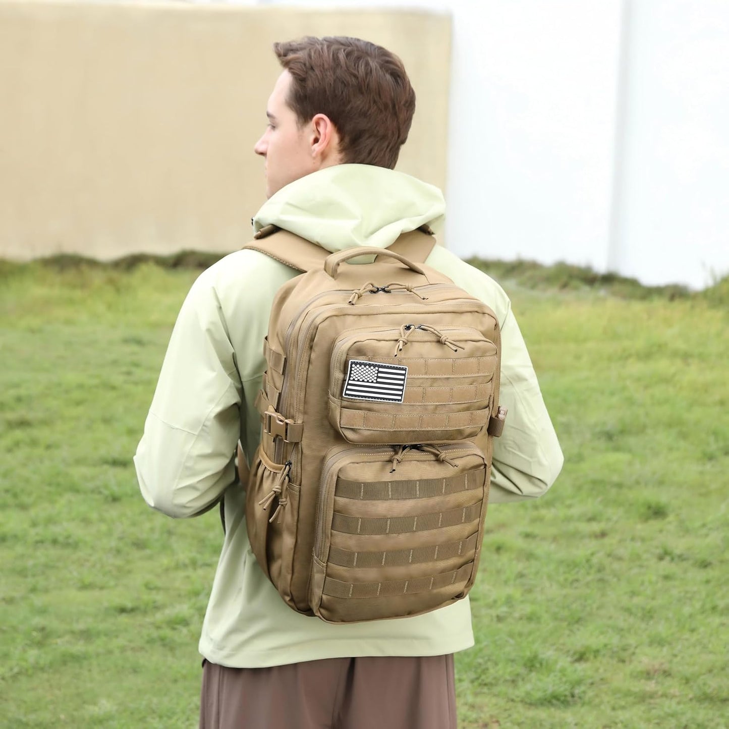 Wotony Military Tactical Backpack for Men Waterproof Daypack 3 Day Assault Pack Molle Bag with Water Bottle Holder