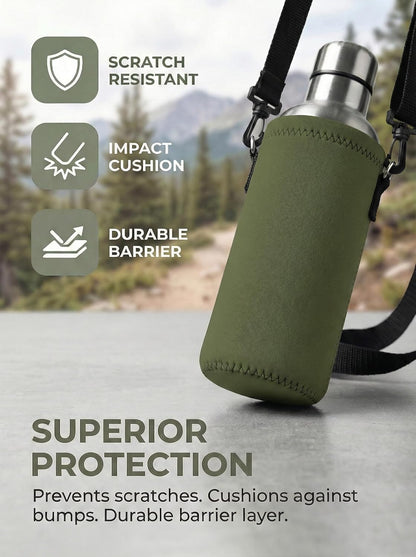 AUPET Water Bottle Sling Bag Carrier Crossbody Sleeve,Insulated Neoprene Bottle Case Holder Pouch Cover 500ML/17oz with Shoulder Strap for Walking Women Men