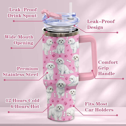 Beagle Gifts for Women Men, 40oz Stainless Steel Insulated Tumbler Travel Cup Mug, Funny and Unique Beagle Gifts for Dog Lover - Colors B