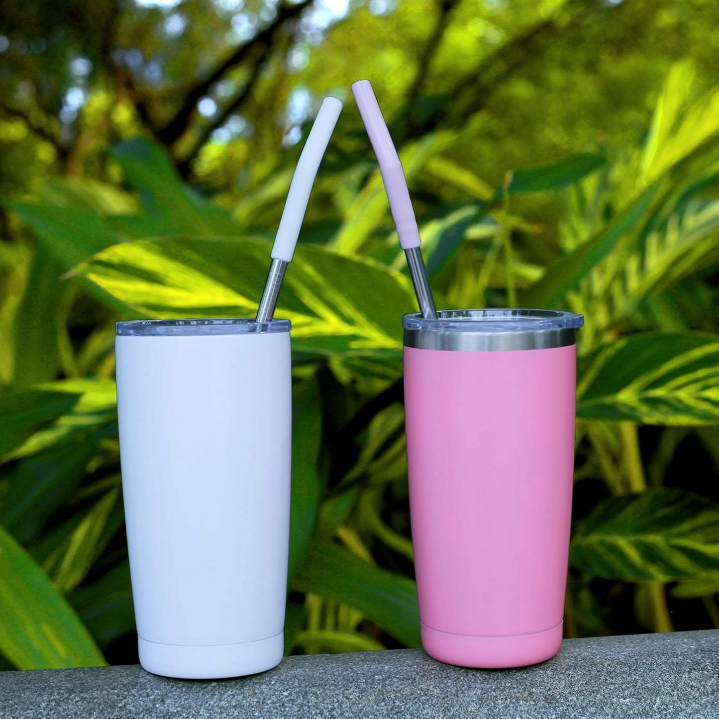 40 oz Stainless Metal Straws for 40 oz Stanley Tumbler, 6Pcs Reusable Straight Long Steel Straws with 12 Silicone Tips and 2 Straw Cleaning Brushes (6Color1, 40oz)