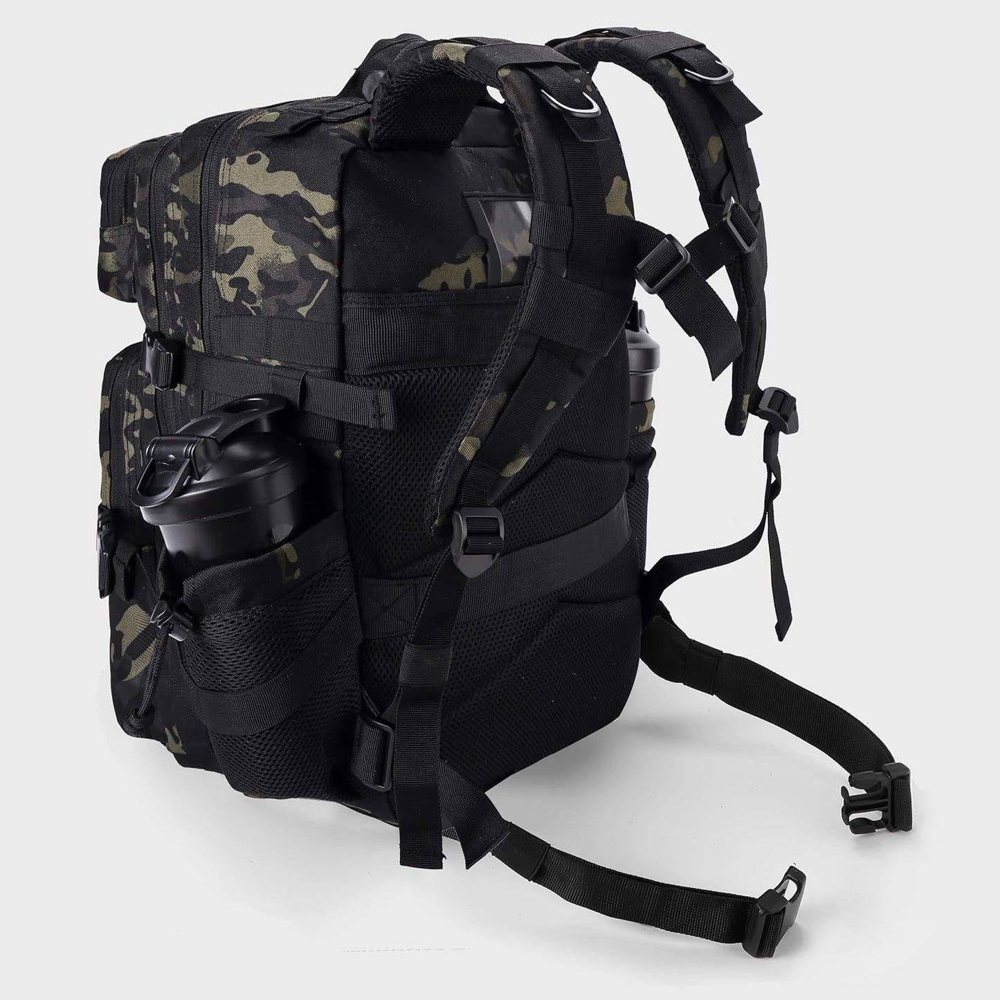 LHI Military Tactical Backpack for Men and Women 45L Army 3 Days Assault Pack Bag Large Rucksack with Molle System - Black - Colors B