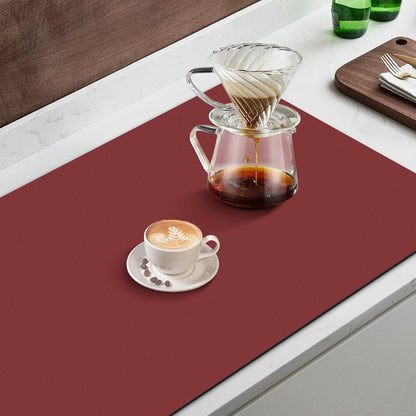 WISELIFE Coffee Mat Super Absorbent Dish Drying Mat Coffee Bar Accessories Match with Machine Large Drying Mats for Kitchen Counter 12" W x 19" L, Black