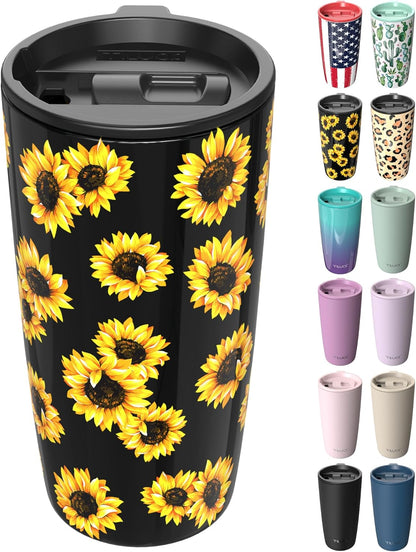 TILUCK 20 oz Insulated Tumbler with BPA-Free Lid, Stainless Steel Vacuum Travel Coffee Mug, Double Wall Coffee Tumbler（20oz，Matte DarkBlue）