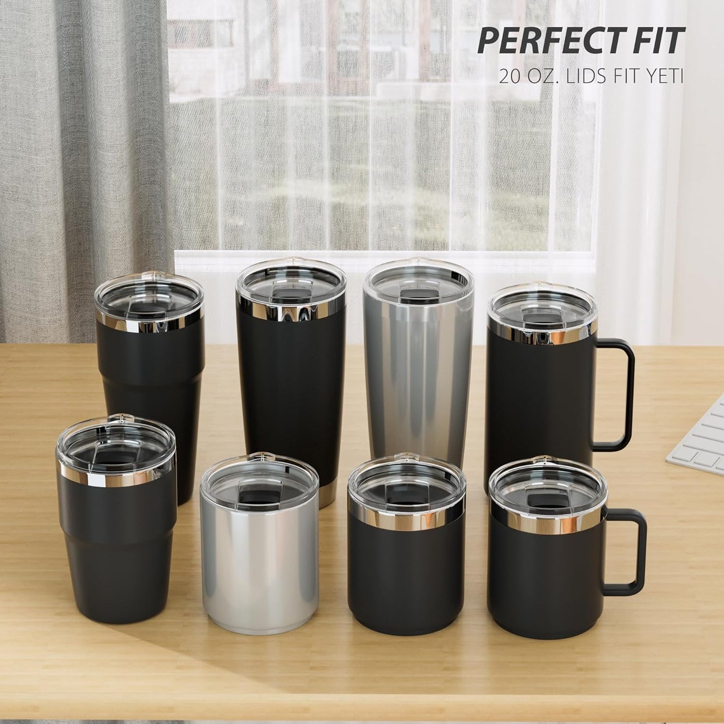 3 Pack 20 oz Tumbler Lid, Replacement Lids for 20oz Yeti Tumbler, Magnetic Slider Covers, BPA-Free, Easy to Clean