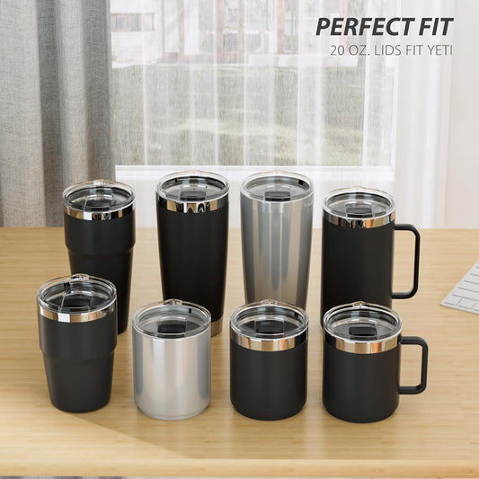 20 oz Tumbler Lid for YETI, 2 Pack Replacement Lids for YETI 20oz Tumbler & 10 oz Lowball, 10 oz Mug, Coffee Cup Covers with Magnetic Slider for Gift, BPA Free