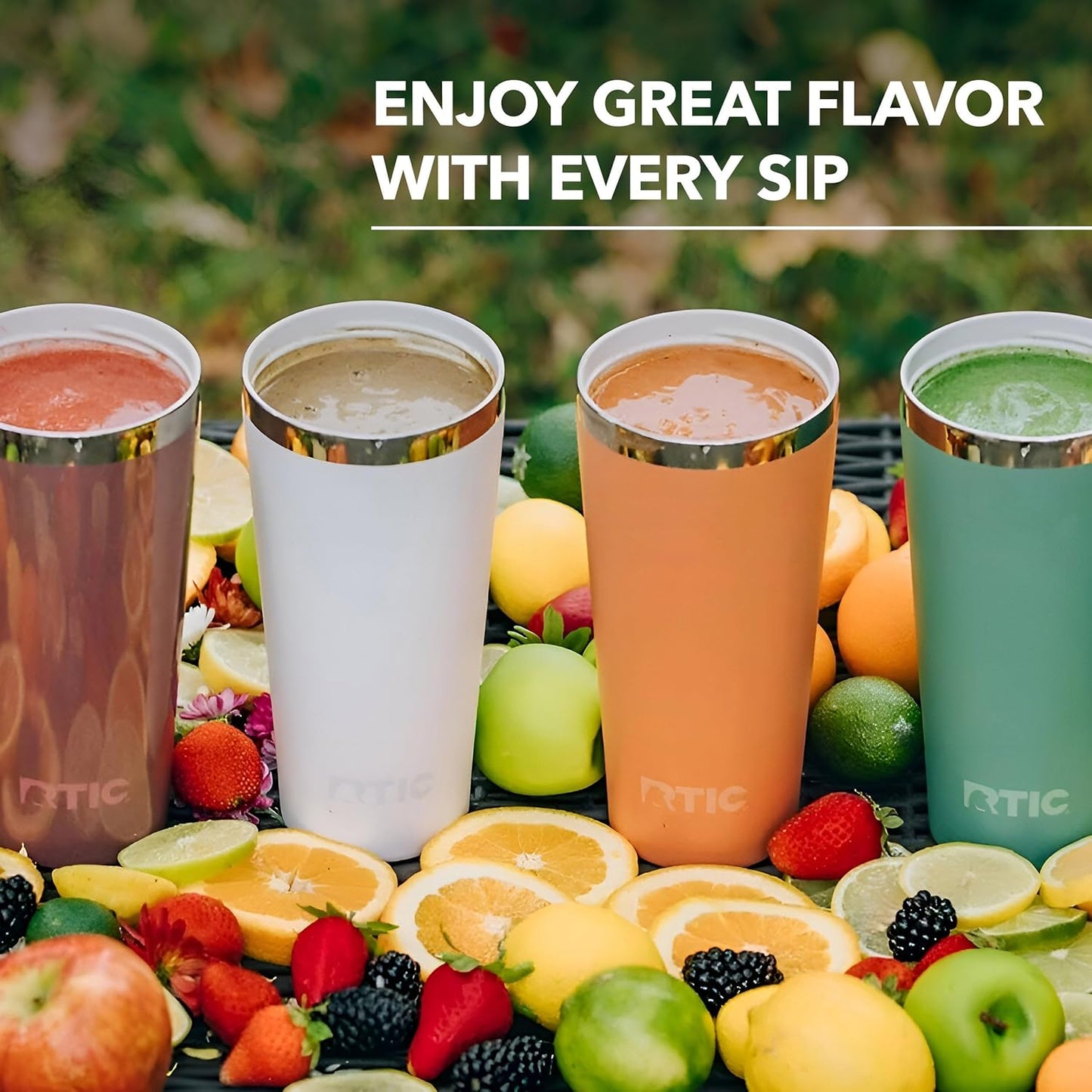 RTIC 20oz Everyday Tumbler Insulated Stainless Steel Portable Travel Coffee Cup with Straw, Ceramic Lining, Spill-Resistant Lid, BPA-Free, Hot and Cold Drink, Beach