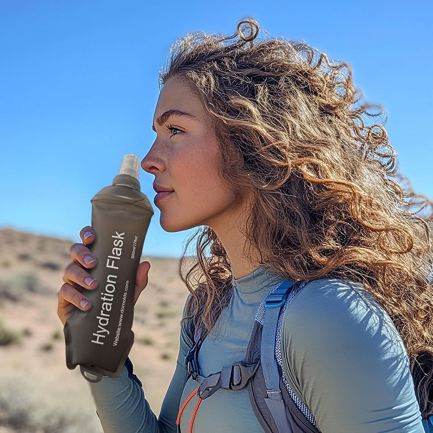 WILDREEDS 500ml Soft Flask, TPU Collapsible Soft Water Bottle for Hydration Pack, Running Vest, Folding Water Bottle for Hiking Cycling Climbing-1Pcs, White
