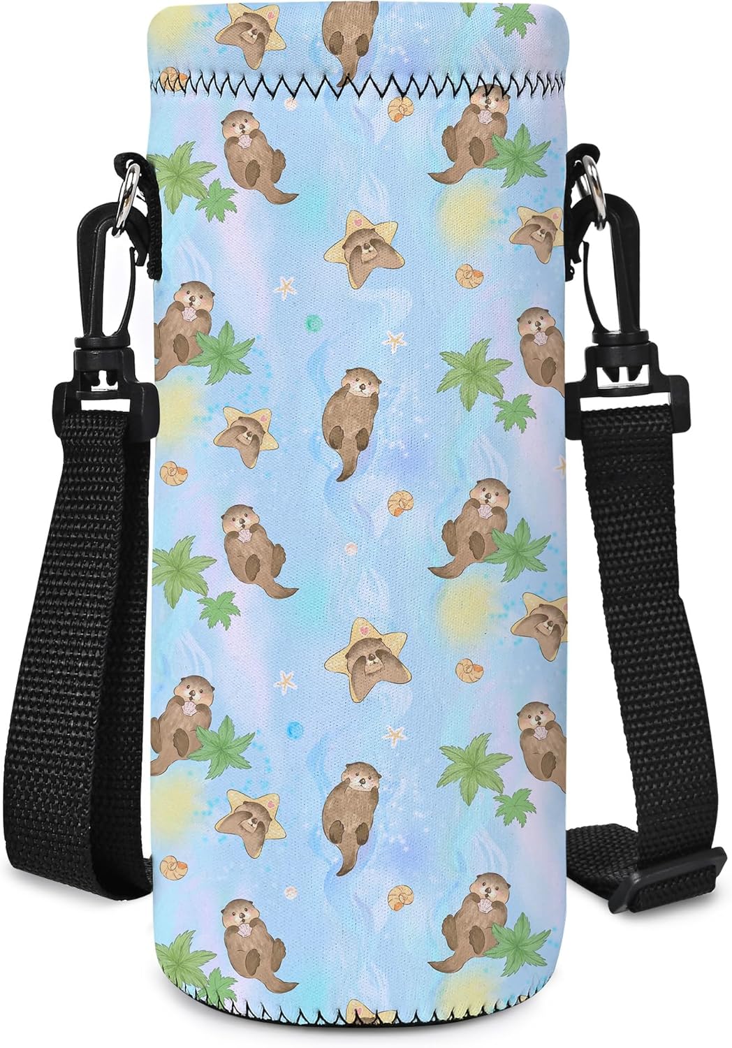 Neoprene 500ML/750ML/1000ML Water Bottle Bag Carrier, Portable Insulated Bottle Sling Holder Case Pouch with Adjustable Shoulder Strap for Men Women Walking Hiking Running
