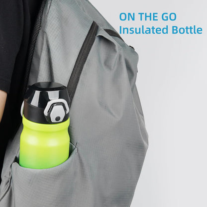 Konokyo 18 oz Insulated Water Bottle with Straw Lid, Stainless Steel Vacuum Sports Water Bottle, Leak-Proof Reusable Metal Flask with Carry Loop, BPA-Free Travel Bottle for Gym, School, Office