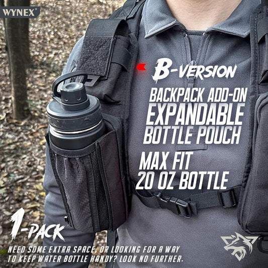 WYNEX Molle Tactical Pouches of Water Bottle Pouch Version, Tactical Accessories Backpack Strap Pouch Water Bottle Carrier Holder Molle Accessories for Backpacks