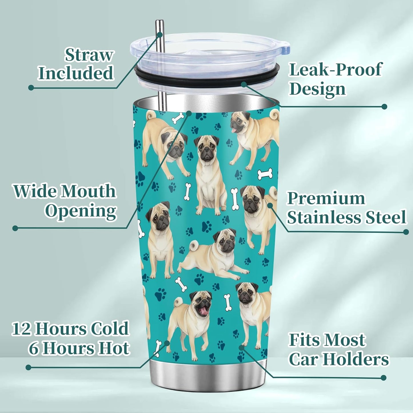 Beagle Gifts for Women Men, 40oz Stainless Steel Insulated Tumbler Travel Cup Mug, Funny and Unique Beagle Gifts for Dog Lover - Colors B