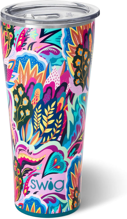 Swig Life 32oz Insulated Tumbler, Travel Coffee Tumbler with Lid, Cup Holder Friendly Travel Coffee Mug, Stainless Steel with Lid (Hayride)