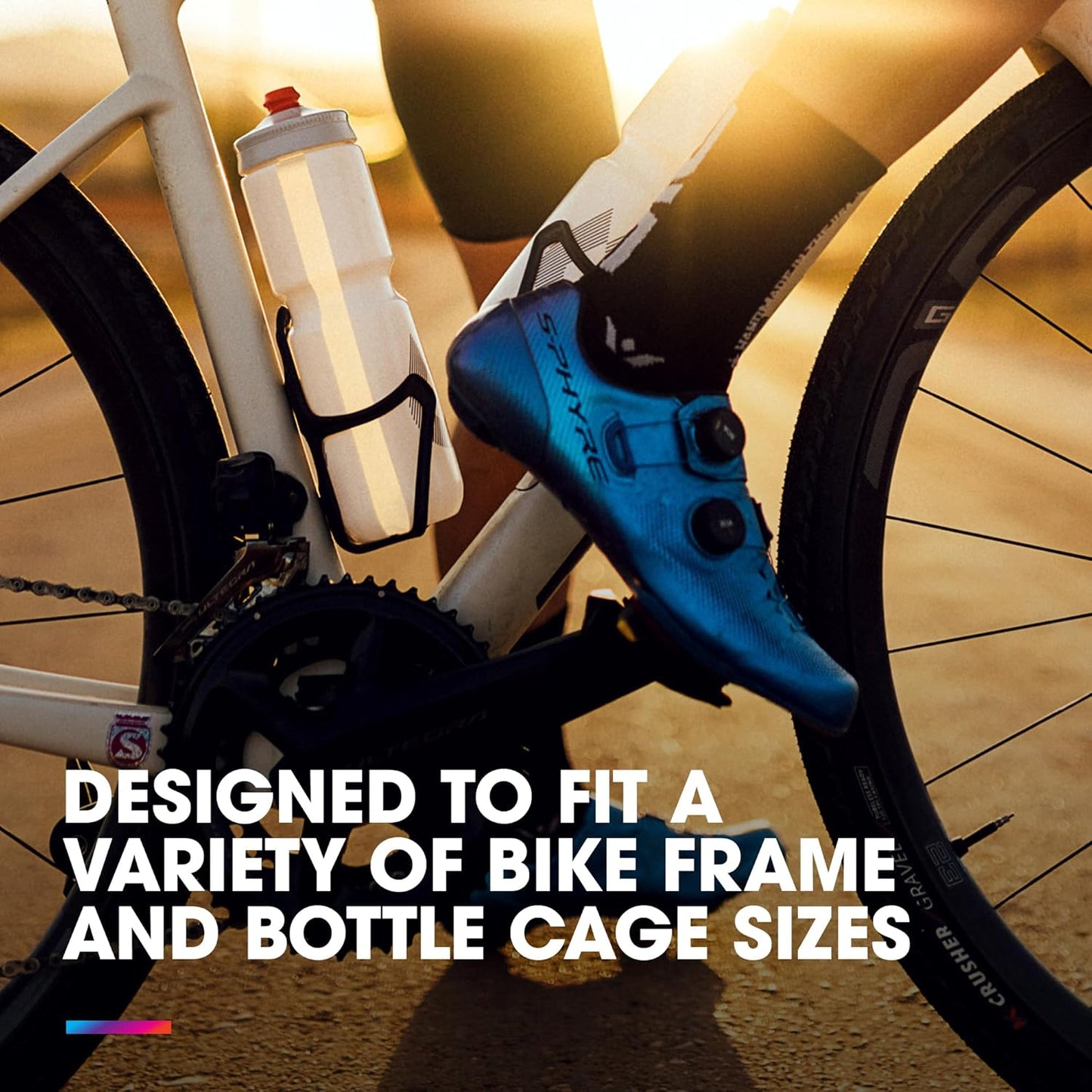 HydraPak Breakaway Surge Lightweight Bike Water Bottle 2-Pack (20oz, 25oz, 30oz) - High Flow, Cycling & Sports Squeeze Bottle