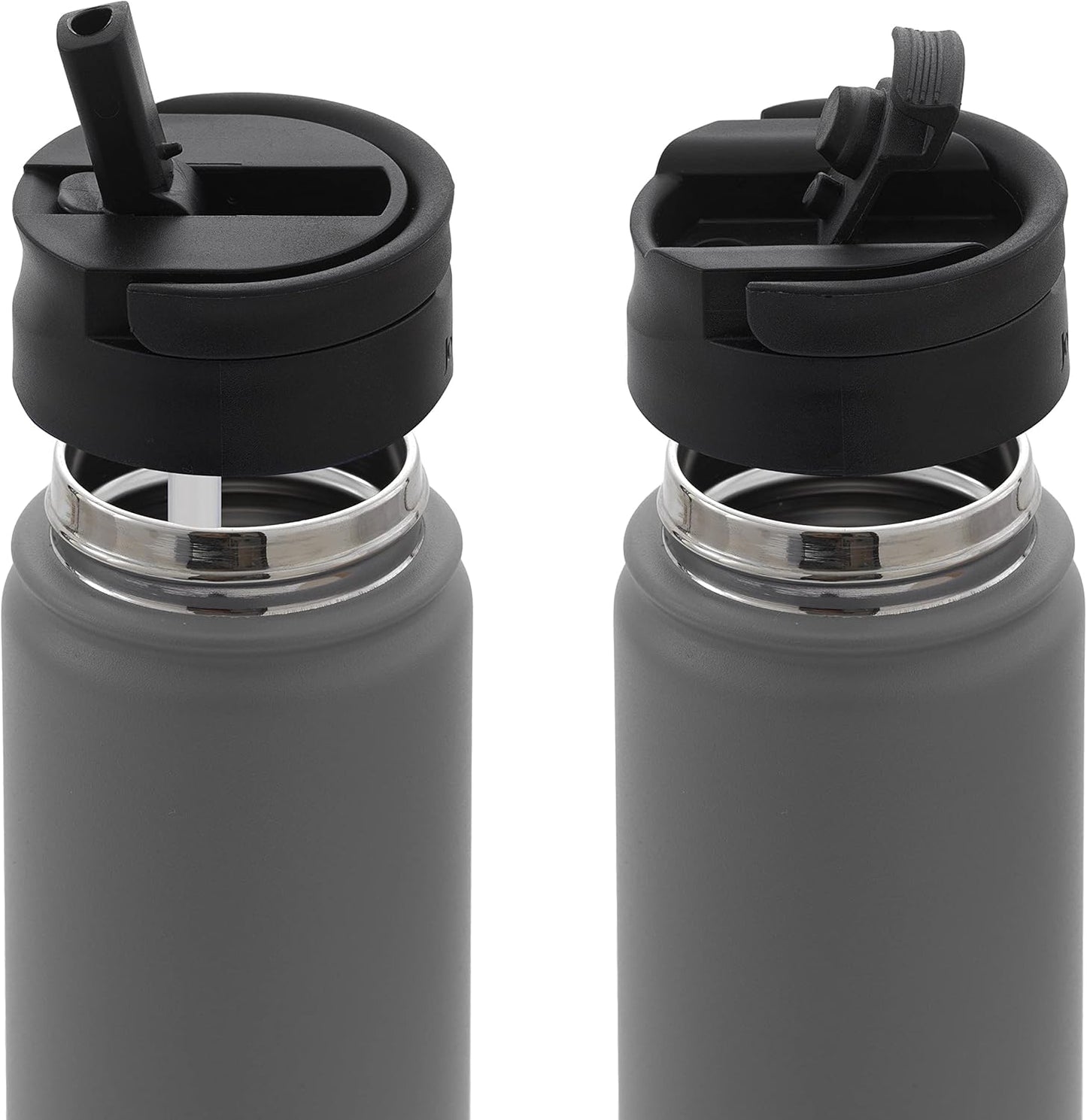 JoyJolt Triple Insulated Water Bottle with Straw Lid AND Flip Lid! 22oz Water Bottle, 12 Hour Hot/Cold Vacuum Insulated Stainless Steel Water Bottle. BPA-Free Leakproof Water Bottles - Thermos Bottle
