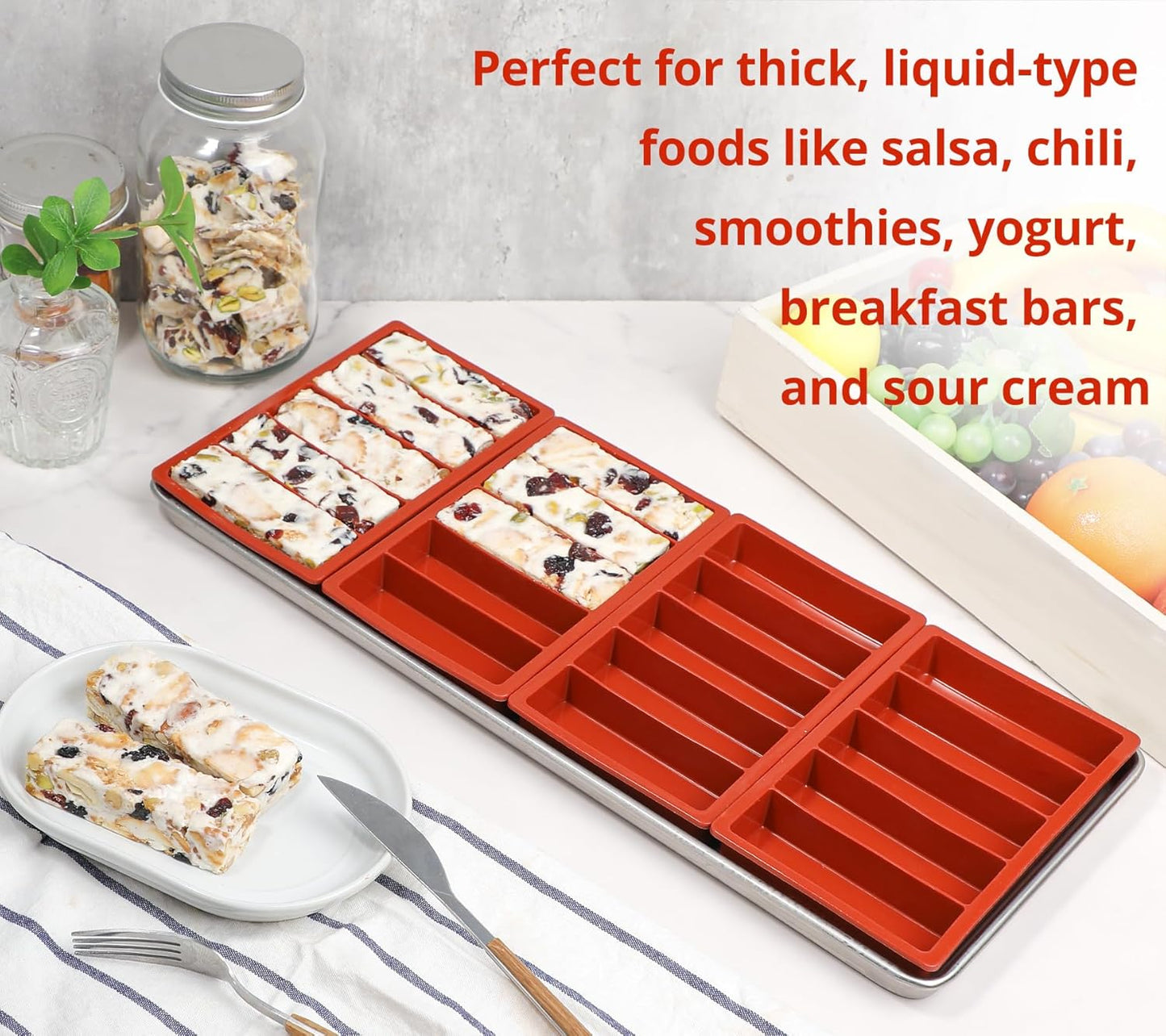 Webake Silicone Water Bottle Ice Cube Trays Mold Set of 2, Easy Release Long Ice Cube Sticks For Cocktail and Whisky