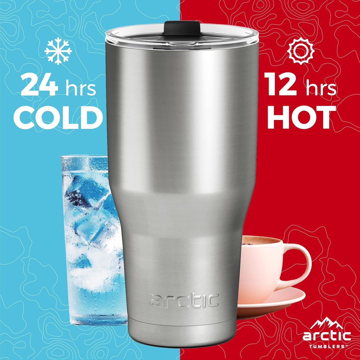 | 30 oz Tuscan Sun Insulated Tumbler with Straw & Cleaner - Retains Temperature up to 24hrs - Non-Spill Splash Proof Lid, Double Wall Vacuum Technology, BPA Free & Built to Last