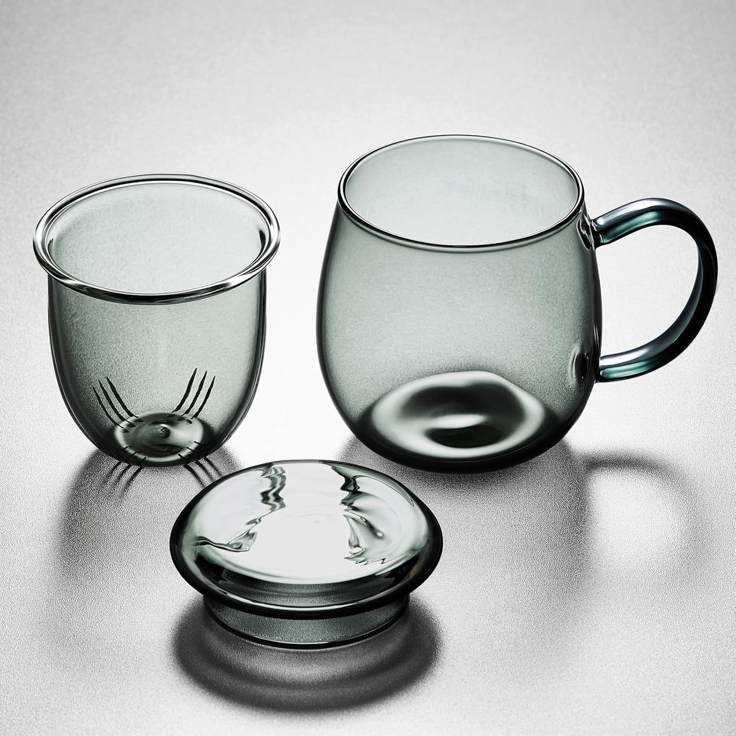 DOPUDO Glass Tea Cup with Infuser and Lid, 17.6oz/520ml Large Borosilicate Teacup,Tea Glass, Clear Mug for Loose Leaf Tea, Blooming Tea, Microwave & Dishwasher Safe - Tea Maker Gift for Birthday.