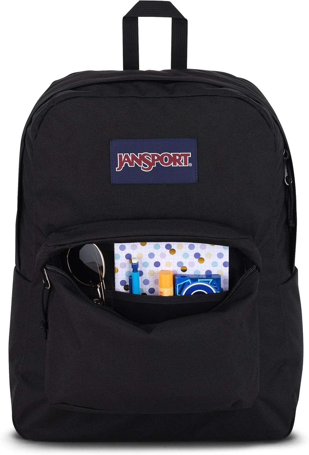 JanSport SuperBreak One Backpacks - Durable, Lightweight Bookbag with 1 Main Compartment, Front Utility Pocket with Built-in Organizer - Premium Backpack, Black - Colors A
