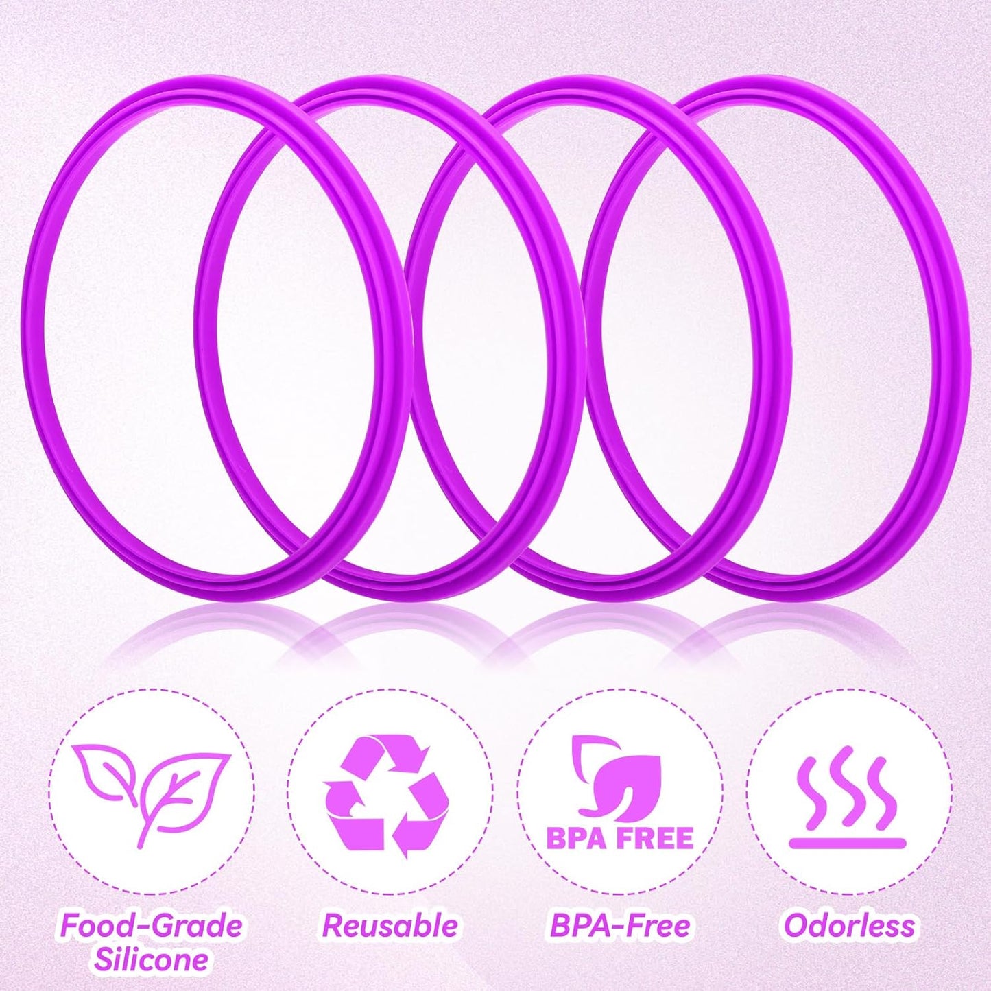 6pcs Gasket Replacement for Owala 40oz Tumbler, Rubber Lid Seal Ring Water Bottle Accessories Replacement Part Compatible with Owala 40oz Stainless Steel Cup (Pink)