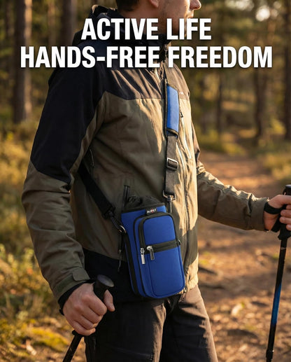 AUPET Water Bottle Sling Bag Sleeve Holder Carrier 25/32/40/64 oz,Insulated Crossbody Water Bottle Case Cover with Strap and Pockets for Men/Women Walking Hiking