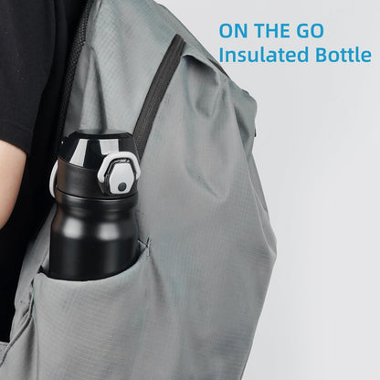 Konokyo 18 oz Insulated Water Bottle with Straw Lid, Stainless Steel Vacuum Sports Water Bottle, Leak-Proof Reusable Metal Flask with Carry Loop, BPA-Free Travel Bottle for Gym, School, Office