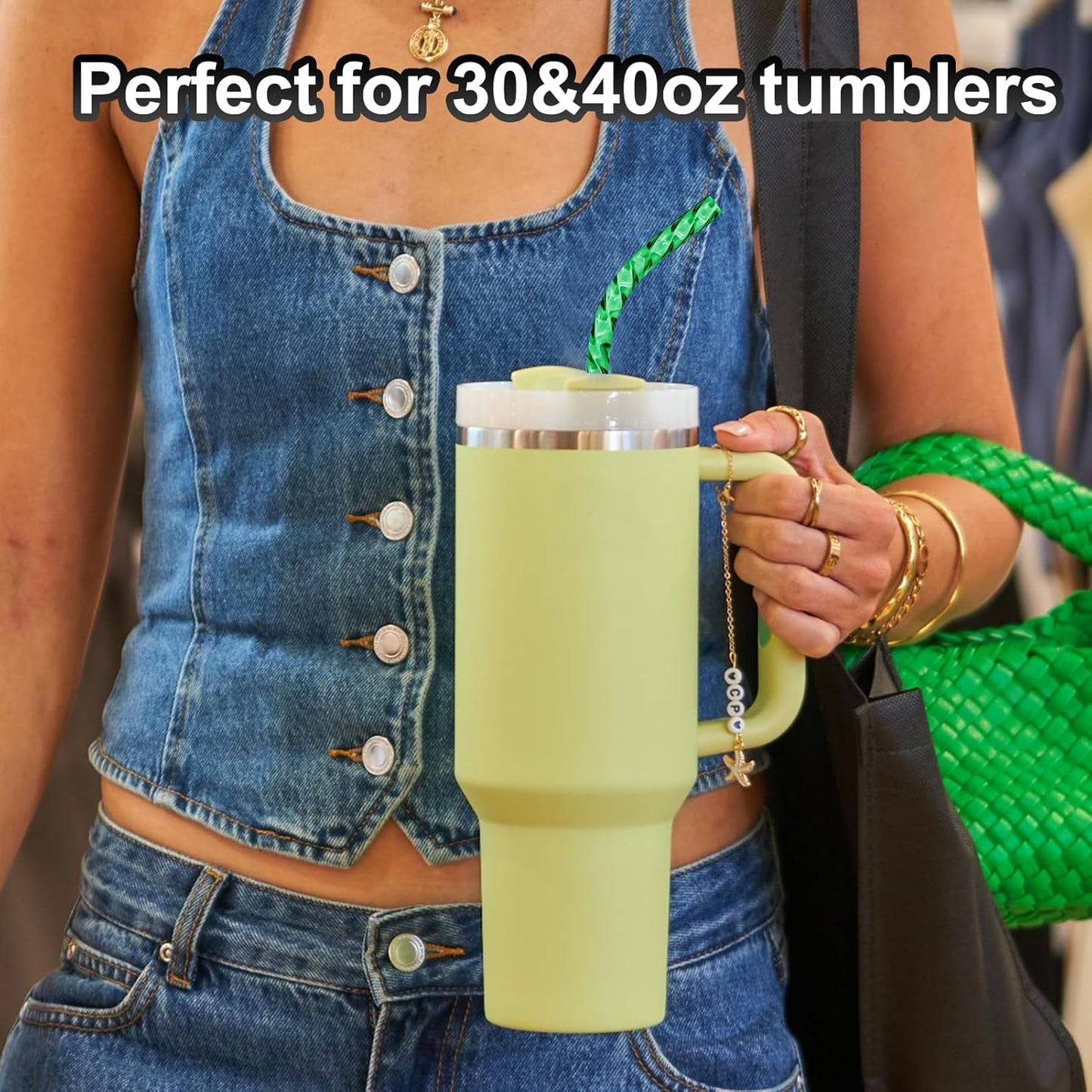 AIERSA 6 Pack Silicone Replacement Straws for Stanley 20 30 40oz Cup,Reusable Straws Compatible 40 oz Stanley Tumbler,Long Straw with Cleaning Brush for Stanley Cup Accessories