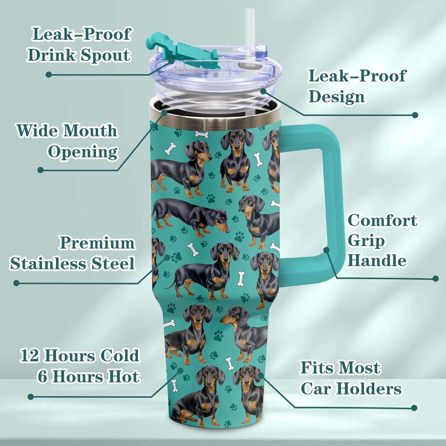Beagle Gifts for Women Men, 40oz Stainless Steel Insulated Tumbler Travel Cup Mug, Funny and Unique Beagle Gifts for Dog Lover - Colors A