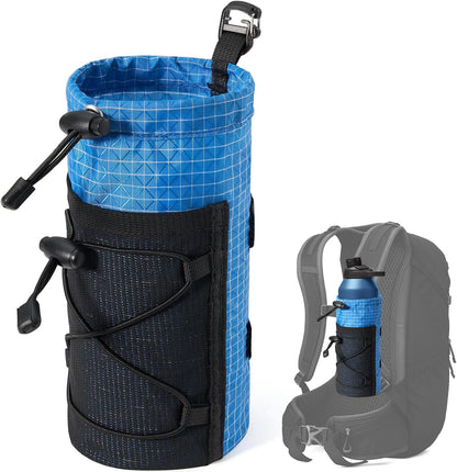 Large Water Bottle Holder Pouch Bag, Backpack Water Bottle Holder Mesh Bag Carrier Fits for 10-32oz Bottles, Heavy-Duty Water Bottles Holder Accessories for Hiking, Sports, Travel, Outdoor