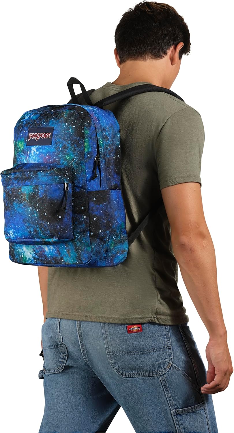 JanSport SuperBreak One Backpacks - Durable, Lightweight Bookbag with 1 Main Compartment, Front Utility Pocket with Built-in Organizer - Premium Backpack, Black - Colors B