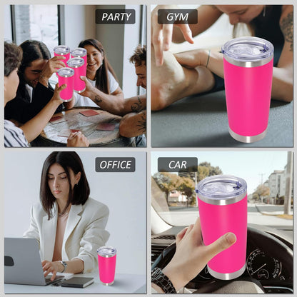 AIANJI 20oz Tumbler Bulk Stainless Steel Tumblers with Lid Vacuum Insulated Double Wall Travel Coffee Mug Powder Coated Tumbler Cup for Hot and Cold Drinks(Stainless Steel, 1 pack)
