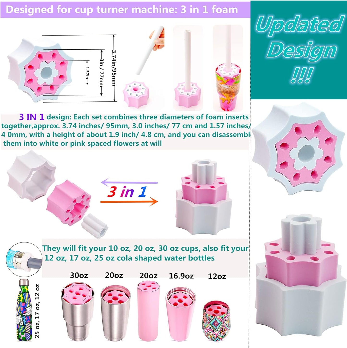 Cup Drying Machine Kit, Drying Stander Holder with Pipe, DIY Glitter Epoxy Tumblers Cup Turner Kit (Rack, White)