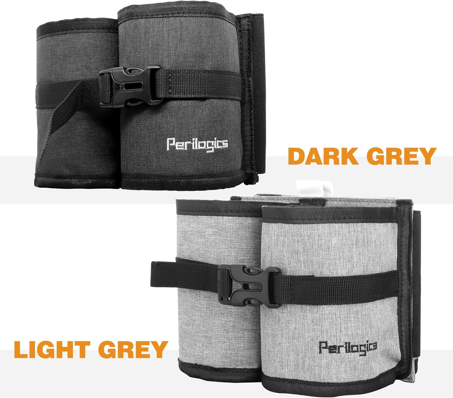 Perilogics Luggage Travel Cup Holder Hands Free Drink Caddy for Suitcase Handle. Perfect Airplane Travel Essential Accessory Gift for Frequent Traveler, Flight Attendant or with Children (Dark Gray)