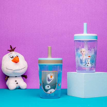 Zak Designs 15oz Bluey Kelso Tumbler Set, Leak-Proof Screw-On Lid with Straw Made of Durable Plastic and Silicone, Perfect Bundle for Kids, 2 Count (Pack of 1) - Colors A