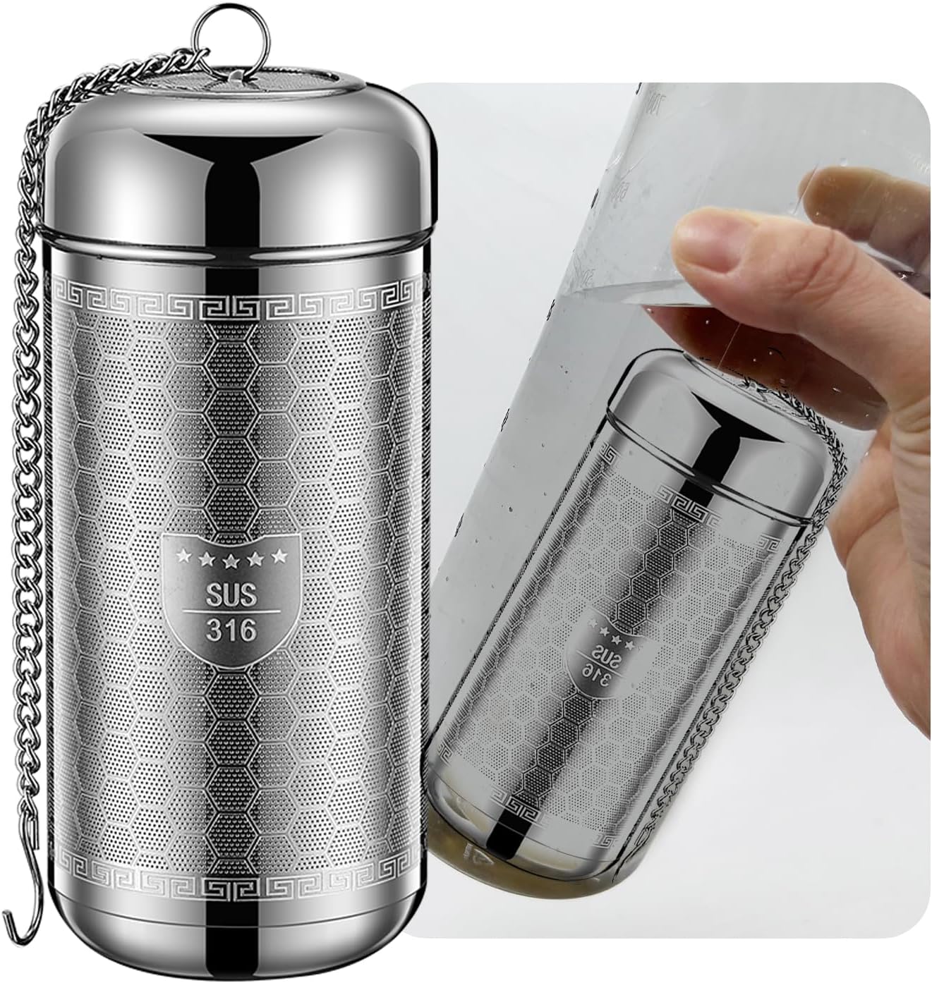 2PCS Fruit Infuser Insert,Flower Tea Infuser for Wide Mouth Water Bottles,Compatible with Stanley,Hydro Flask,Iron Flask, Takeya, ThermoFlask and Similar