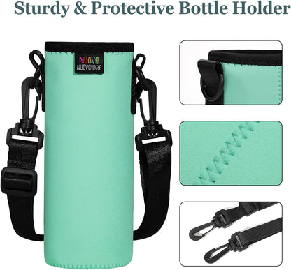 Nuovoware Water Bottle Carrier Bag, Premium Neoprene Portable Insulated Water bottle Sling Holder Bag 500ml/750ml/1000ml with Adjustable Shoulder Strap for Men Women Hiking, Sling Bottle Bag Case