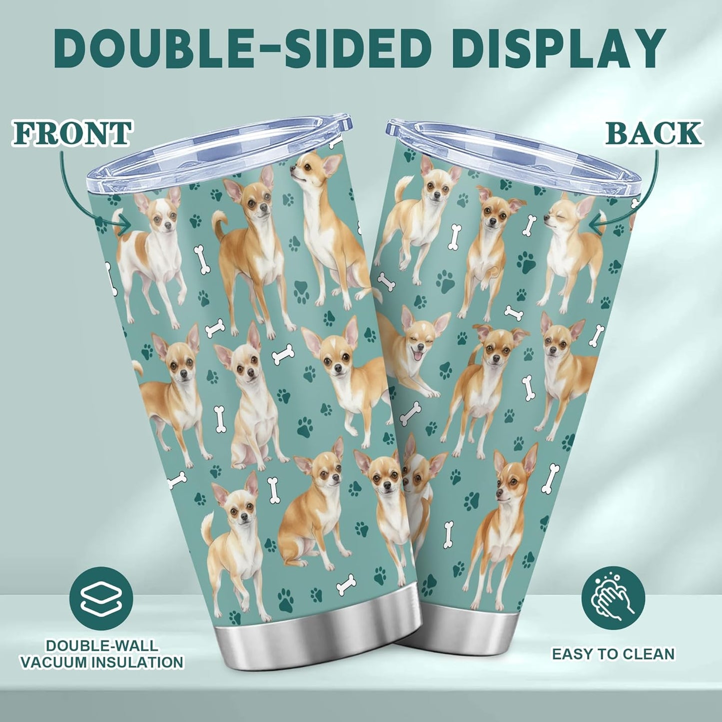 Beagle Gifts for Women Men, 40oz Stainless Steel Insulated Tumbler Travel Cup Mug, Funny and Unique Beagle Gifts for Dog Lover - Colors B