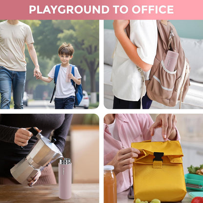 【Upgraded】Exllena Small Insulated Water Bottle 12 oz/350ml– Mini Insulated Water Bottle for Hot & Cold Drinks, Perfect Small Water Bottle for Travel, Purse...(Greyish Blue)