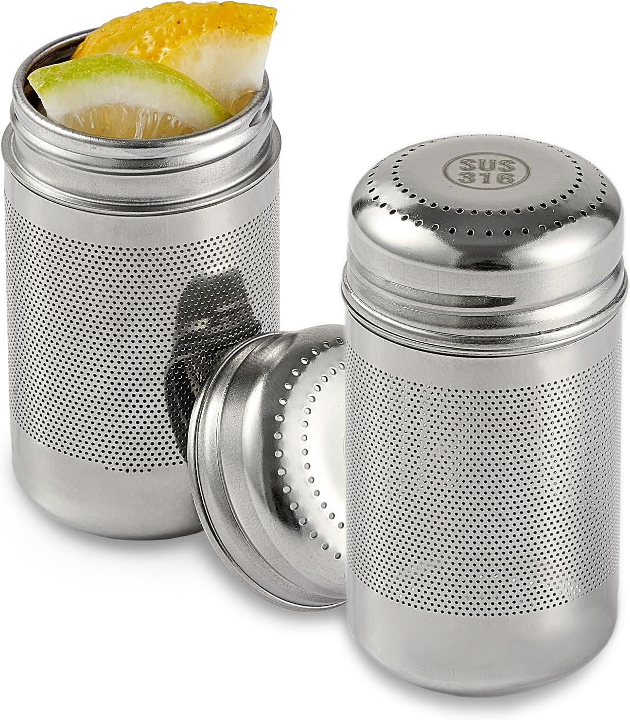 316L Stainless Steel Fruit Infuser for Water Bottles & Pitchers,BPA-Free Plastic-Free,Hot/Cold Safe Dishwasher Safe(2-Pack)