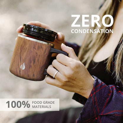 Elemental Insulated Coffee Mug - Triple-Wall Stainless Steel Summit Travel Cup for Hot and Cold Drinks - Thermal Coffee Mug with Lid and Handle for Camping, Office & Travel 16oz - Rainbow Speckle