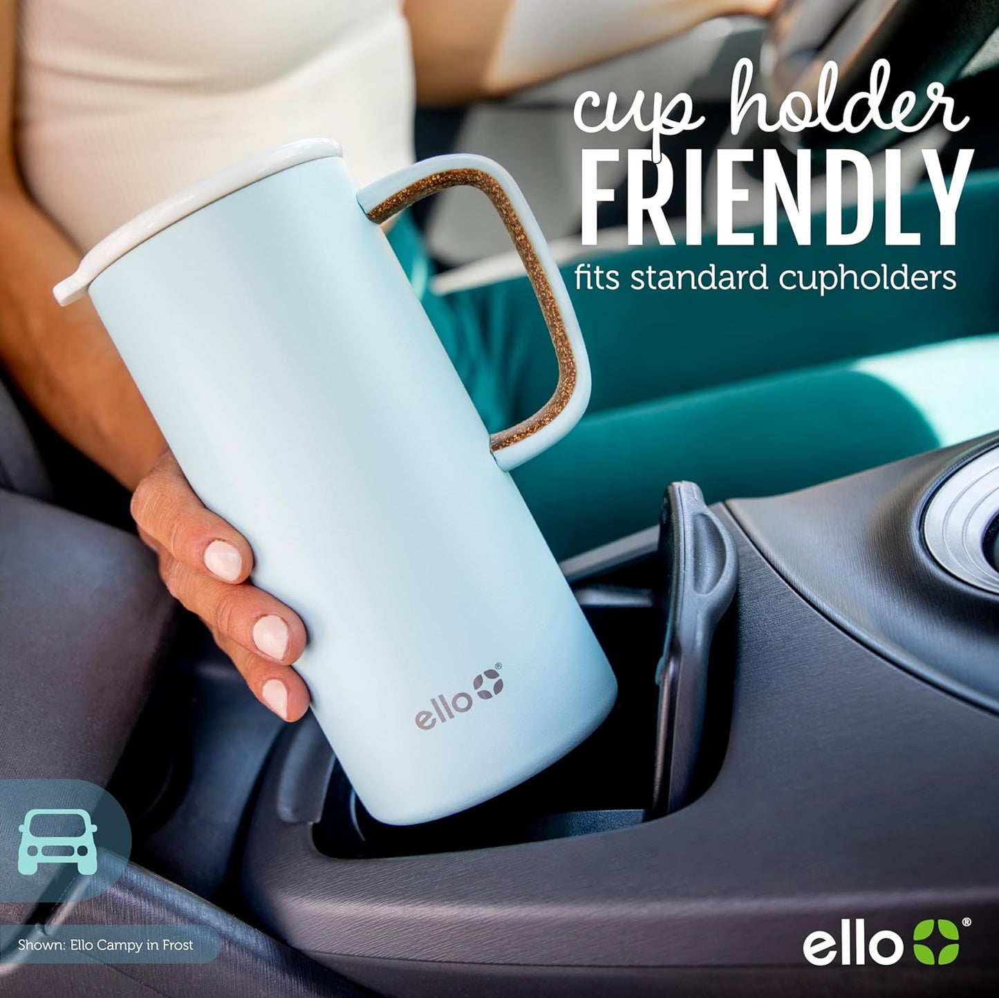 Ello Campy 18oz Stainless Steel Travel Mug with Handle and Leak Proof Lid | Vacuum Insulated Coffee Cup for Hot or Cold Drinks | Reusable, BPA Free | Gift for Coffee Lovers, Matte Black