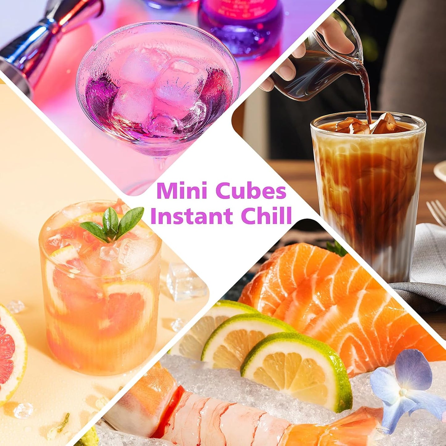 Mini Ice Cube Trays for Freezer 1 Pack — 160 Small Crushed Ice Cube Molds, BPA Free Food Grade Silicone, Easy Release Stackable Trays for Iced Coffee, Whiskey, Cocktail & Drinks