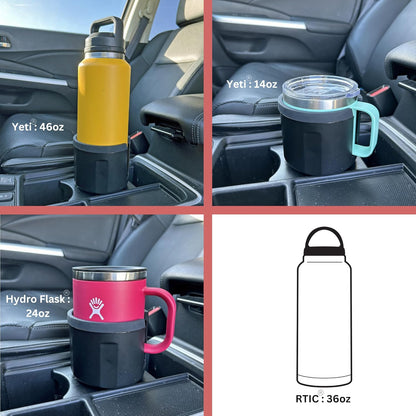 Swigzy Car Cup Holder Expander Adapter for Large Water Bottles - [Patented & Upgraded] - Holds: Hydro-Flask, Yeti, Nalgene, Owala, 32-40oz - Adjustable Expandable Insert Extender - Universal