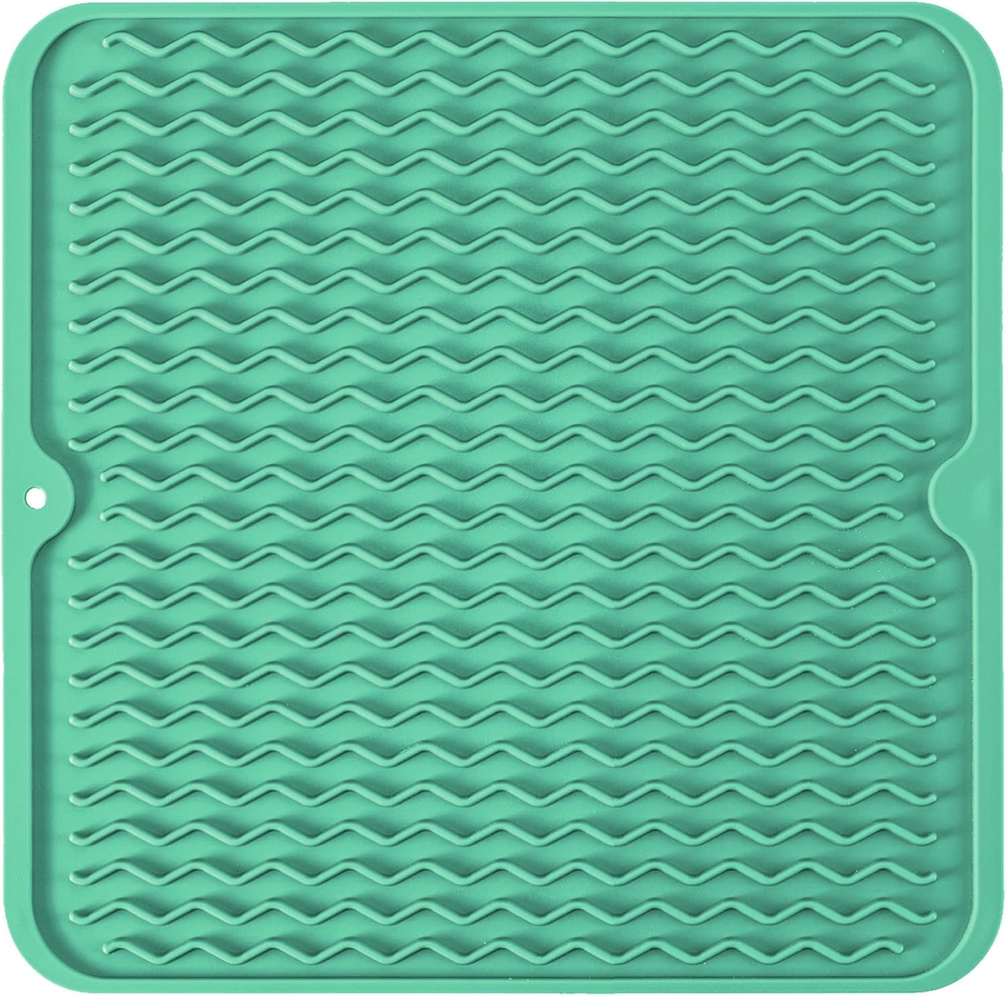 Silicone Dish Drying Mat, Non-Slip Easy Clean Sink Mat Large Heat-resistant Dish Drainer Mat for Kitchen Counter, Sink, Refrigerator or Drawer liner (12" x 6", BLACK)