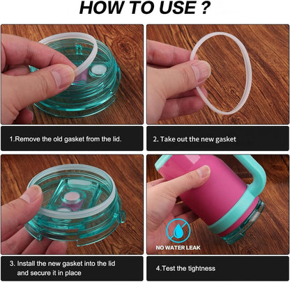 Joshey Tumbler Lid Rubber Seal Replacement Compatible with Reduce Kids Coldee 2.0 Mug 14 oz, 18 oz, 6Pcs BPA-Free Silicone Gasket Accessories