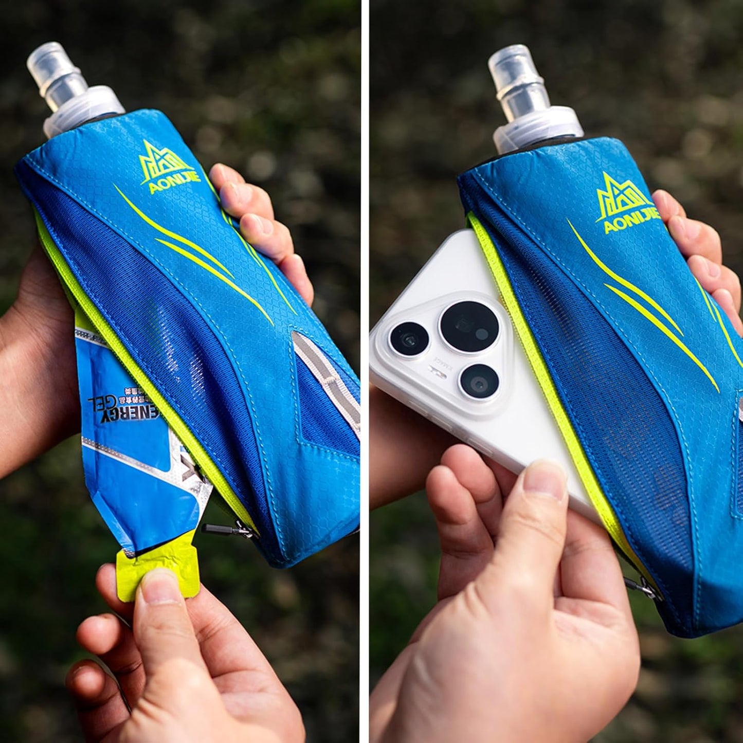 Azarxis TPU Soft Flask Collapsible Water Bottles BPA-Free 250ml 350ml 500ml for Hydration Vest Pack Running Hiking Cycling Climbing